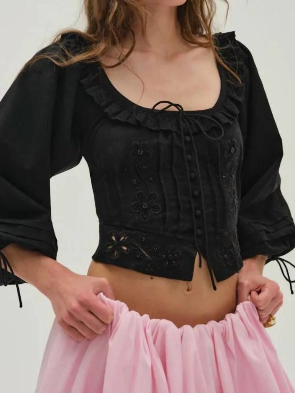 NWT For Love And Lemons Harlow Scoop Neck Blouse